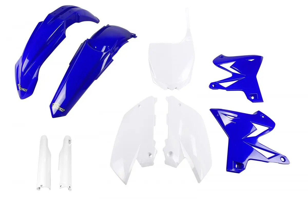 UFO kompletní sada plastů (FULL KIT) s kryty přední vidlice YAMAHA YZ 125 / 250 05-07 restyling barva (modrá bílá) (UFO kompletní sada plastů (FULL)