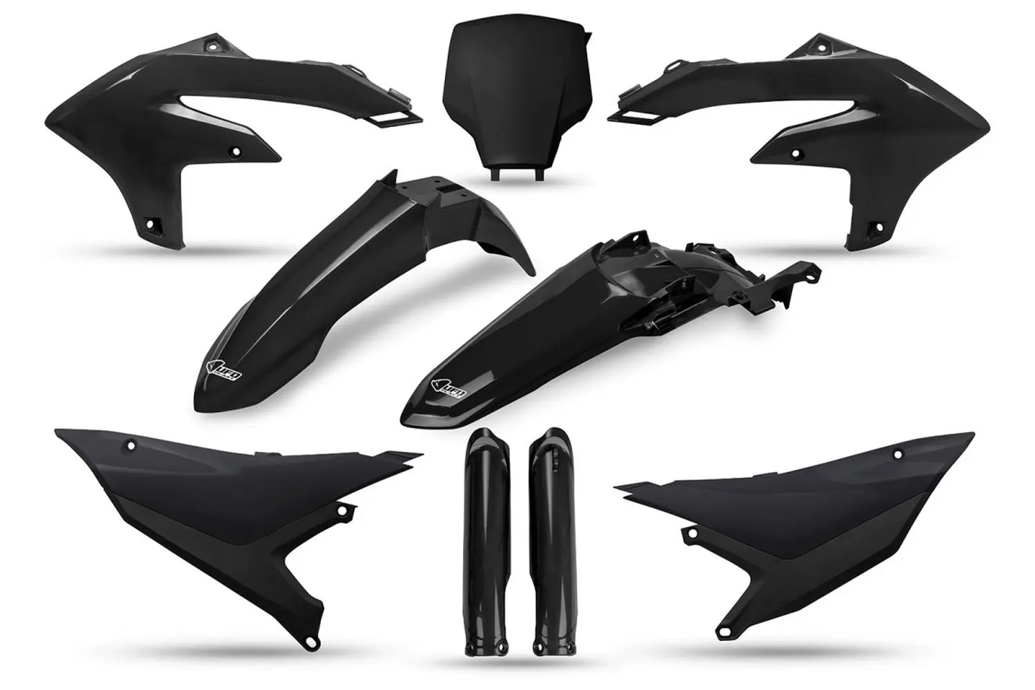 UFO kompletní sada plastů (FULL KIT) s kryty tlumičů YAMAHA YZF 450 (YZ 450 F) 26, barva černá (UFO kompletní sada plastů (FULL KIT) s kryty tlumičů)