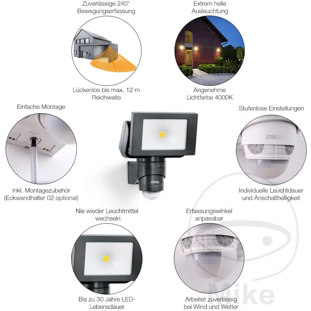 STEIN 052546 LED Reflektor se senzorem LS150LED 20,5W 230V černá IP44 - STEINEL