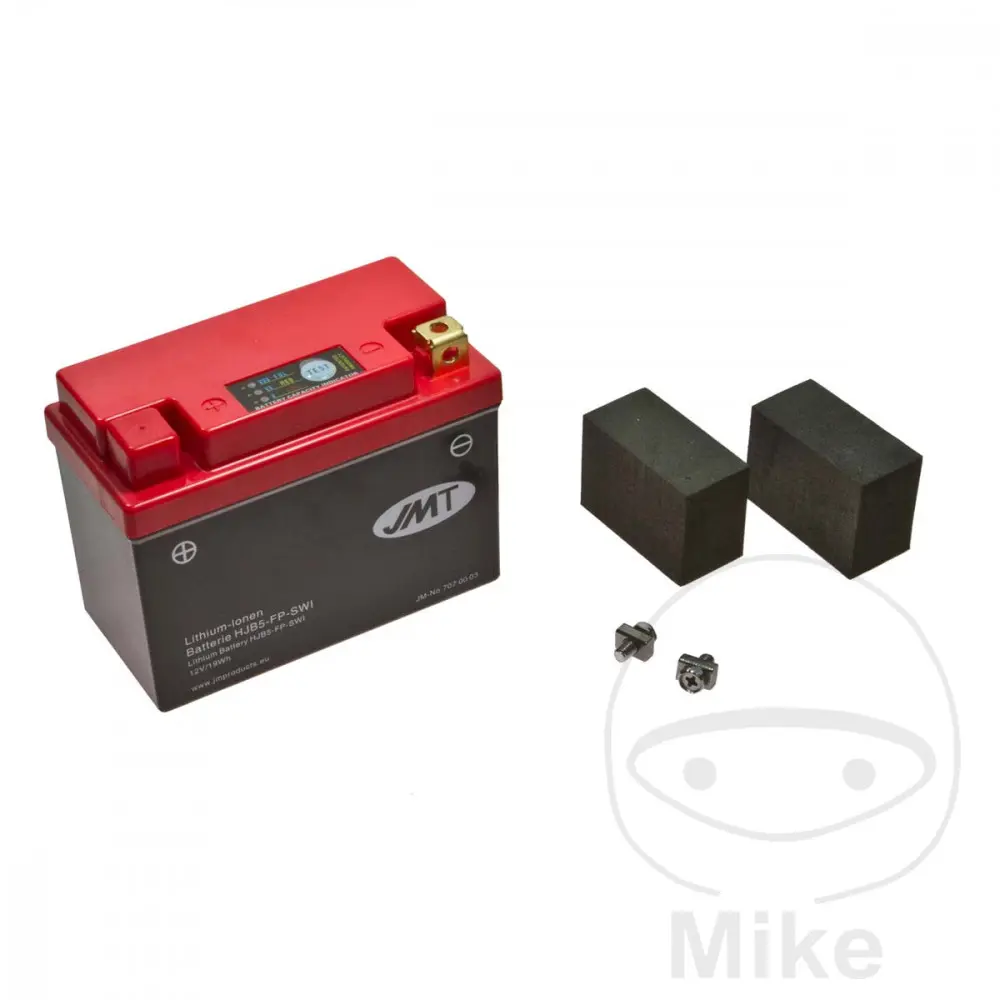 JMT motocyklový akumulátor HJB5-FP JMT Lithium-iontová s ukazatelem, vodotěsná KAWASAKI H2 750 MACH 4 72-75, KH 250 76-80, KH 400 76-78, S1 250 MACH 1