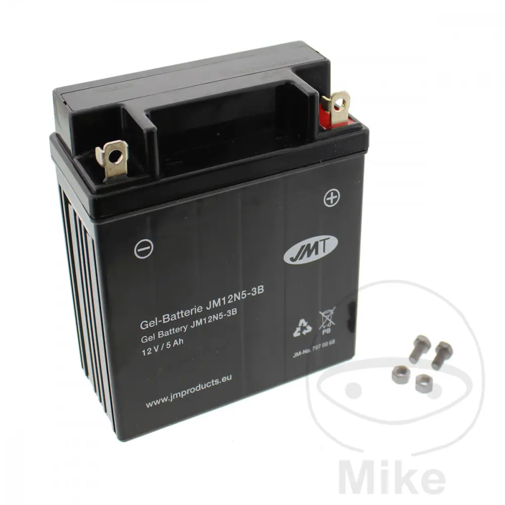 JMT motocyklový akumulátor 12N5-3B Gel JMT Yuasa 7078157 3158 6ON 0069 HONDA C 90 M CUB 85-96, NH 80 MS LEAD 83-84, NH 125 LEAD 83-86, SIMSON S 51 50