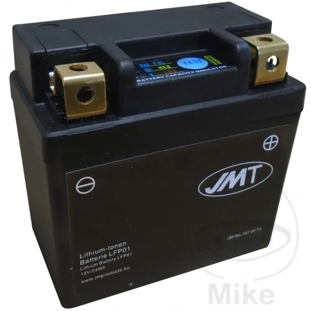 JMT motocyklový akumulátor LFP01 JMT Lithium-iontová s ukazatelem, vodotěsná APRILIA RX 125 K 89, RX 125 L 90, RX 125 M 91, RX 125 N 92, RX 125 P 93,