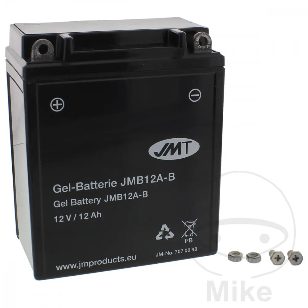 JMT motocyklový akumulátor YB12A-B Gel JMT Yuasa 7070550 3299 6ON 0095 HONDA CB 450 S 86-89, GB 500 CLUBMAN 89-90, VFR 750 F 86-89, XBR 500  LITÁ KOLA