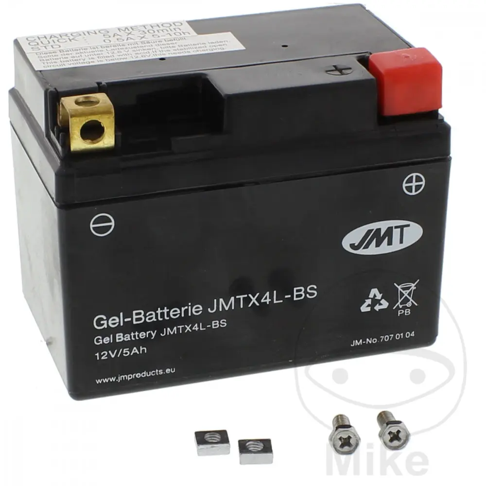 JMT motocyklový akumulátor YTX4L-BS Gel JMT Yuasa 7071293 3620 6ON 9122 ADLY/HER CHEE/HERKULES AIR TEC 1 50 AC 06-10, CHEE/HERKULES AIR TEC SSII 50 LC