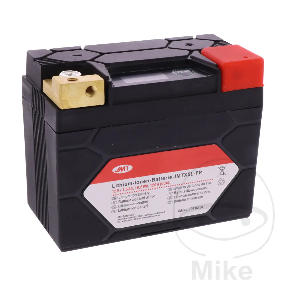 JMT motocyklový akumulátor JMTX5L-FP JMT Lithium-iontový s ukazatelem napětí ADLY/HER CHEE/HERKULES AIR TEC 1 50 AC 06-10, CHEE/HERKULES AIR TEC SSII