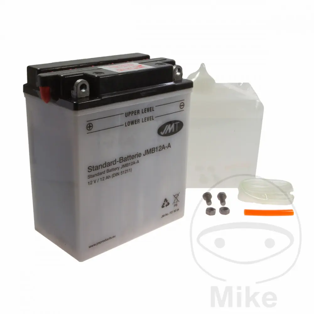 JMT motocyklový akumulátor YB12A-A JMT Yuasa 7070303 4099 6ON 9065 BENELLI 250 250 QUATTRO 77-80, 254 250 QUATTRO 81, DUCATI GT 750 71-74, S 750 SPORT