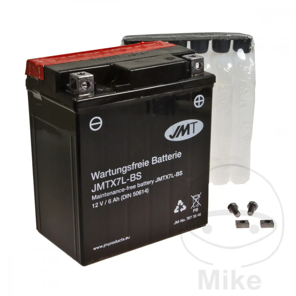 JMT motocyklový akumulátor YTX7L-BS JMT Yuasa 7070378 3927 6ON 9155 APRILIA COMPAY 125 CUSTOM 09-13, MOJITO 125 03-04, MOJITO 125 CUSTOM 03-12, RS 125