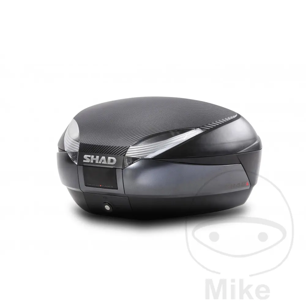Shad horní kufr černý+karbon 48 litrů Shad SH48 s platem + opěrka APRILIA ARRECIFE 125 04-06, ARRECIFE 200 04-06, ARRECIFE 250 04-06, ATLANTIC 125 IE