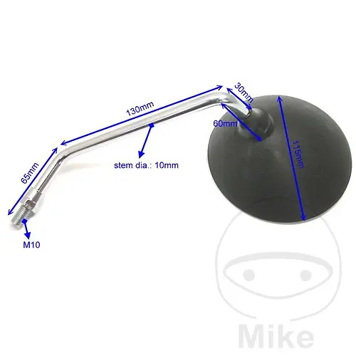 JMP zrcátko černé pravé YAMAHA RD 250 77-79, RD 400 77-79, XJ 550 81-84, XJ 650 H 80-85, XJ 650 N 82-85, XS 400 80-82, XS 400 SE SPECIAL 81-83... ( )