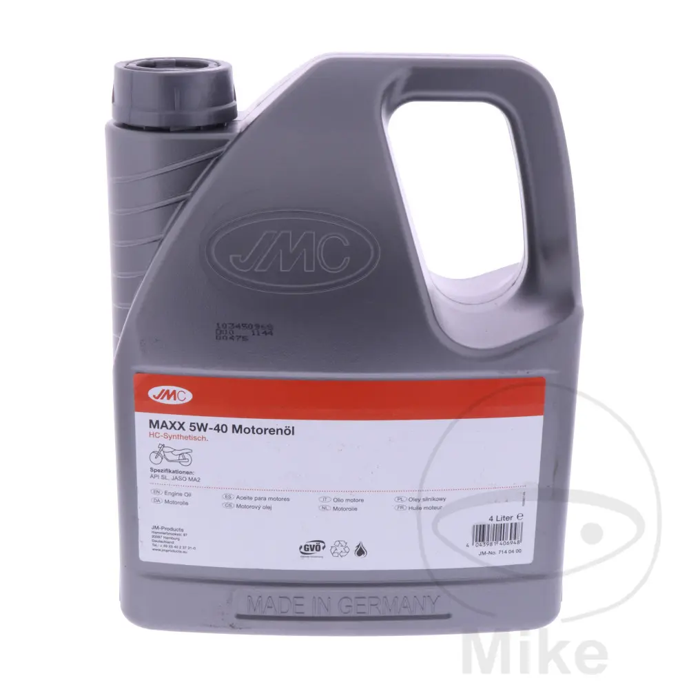 JMC olej 5W40 4T 4 lit. JMC Maxx HC-syntetický APRILIA MANA 850 07-10, MANA 850  ABS 08-10, MANA 850 GT  ABS 09-10, BMW K 1200 LT  ABS 99-09, K 1200