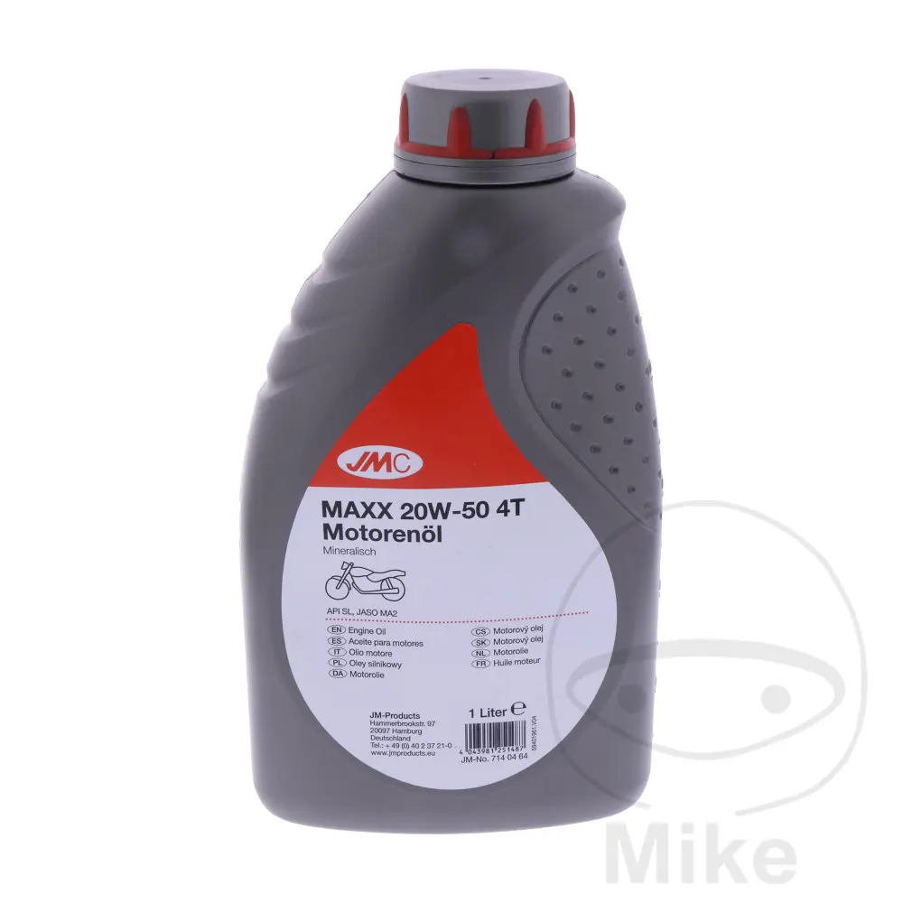 JMP olej 20W50 4T 1 lit. JMC Maxx minerální BMW K 75 /2 92-94, K 75 /2  ABS 92-94, K 75 S 92-95, K 75 S  ABS 92-95, K 75 C 85-90, K 75 RT 92-95, K 75