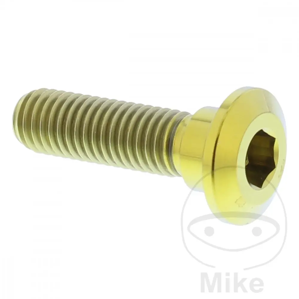 JMP šroub brzdového kotouče Bolt M8X1.25 mm 30 mm Titan zlatá barva KAWASAKI AR 50 81-83, AR 80 81-83, EL 250 ELIMINATOR 88-95, EN 450 LTD 85-89, EN