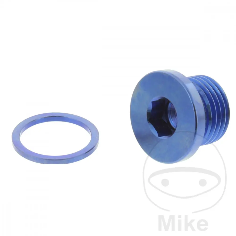 JMP šroub výpust oleje MAG BO M16X1.5 mm 10 mm Titan modrá AJP SPR 310 R ENDURO 22, SPR 510 R ENDURO 22, BMW C 400 GT  ABS 18-25, C 400 GT SE  ABS 20,