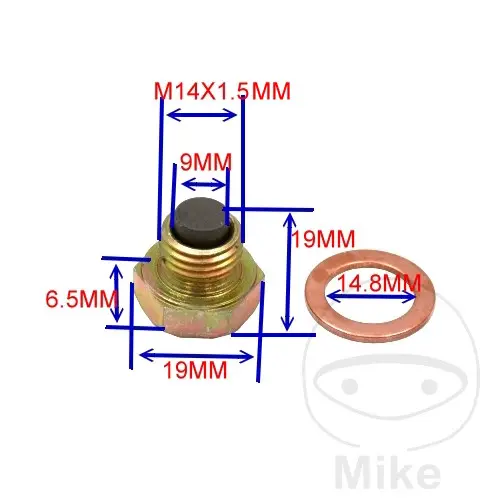 JMP magnetický olejový výpustný šroub M14X1.50 s těsnícím kroužkem ADLY/HER CHEE/HERKULES HURRICANE 450 S SPORT LOF 17-21, CHEE/HERKULES HURRICANE 450