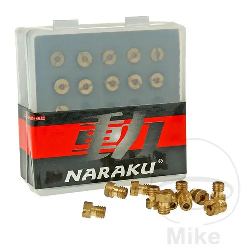 Naraku hlavní sada trysek M5 100-120 Naraku obsahuje 11 kusů AEON COBRA 125 RS   2WD 03-06, APRILIA ARRECIFE 250 04-06, ATLANTIC 250 04-06, SCARABEO