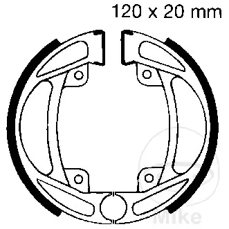 EBC brzdové čelisti bez pružiny EBC KREIDLER FLORETT 50 RMC-F 69-71, FLORETT 50 RMC 74-82, FLORETT 50 RMC-B 77-80, FLORETT 50 RMC-BG 77-78, FLORETT 50