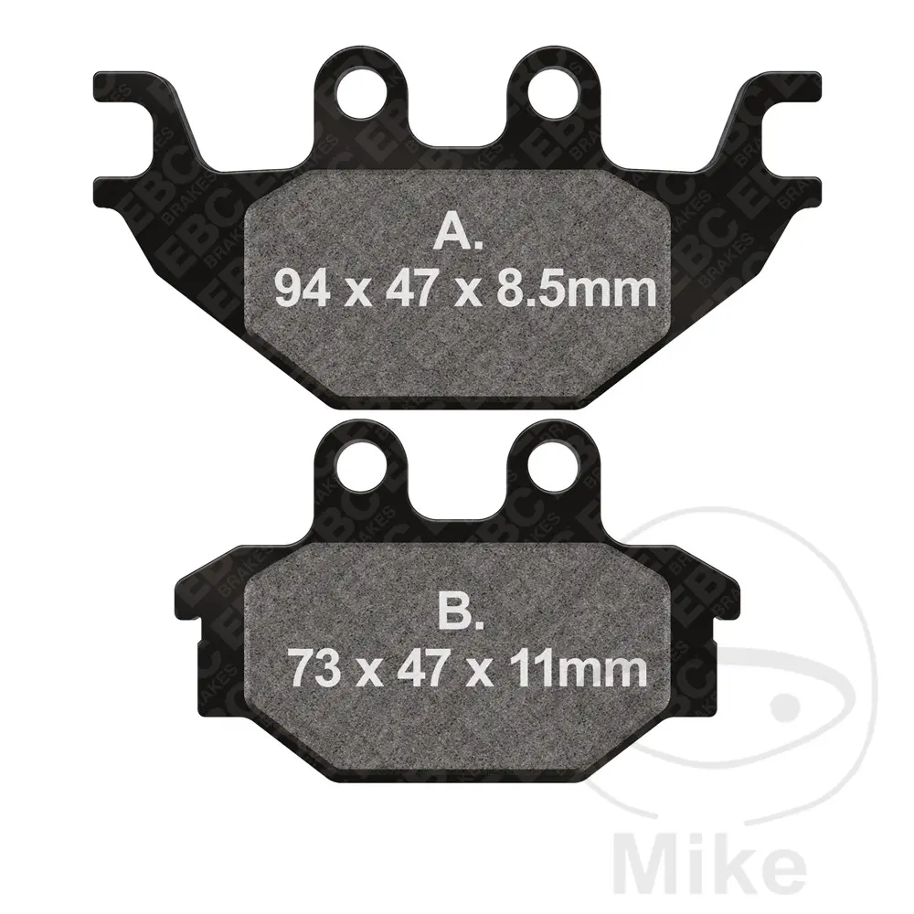 EBC brzdové destičky Standard EBC ADLY/HER CHEE/HERKULES ATV 300 U UTILITY 04-09, CHEE/HERKULES CANYON 280 07-13, CHEE/HERKULES CANYON 320  22 PALCŮ
