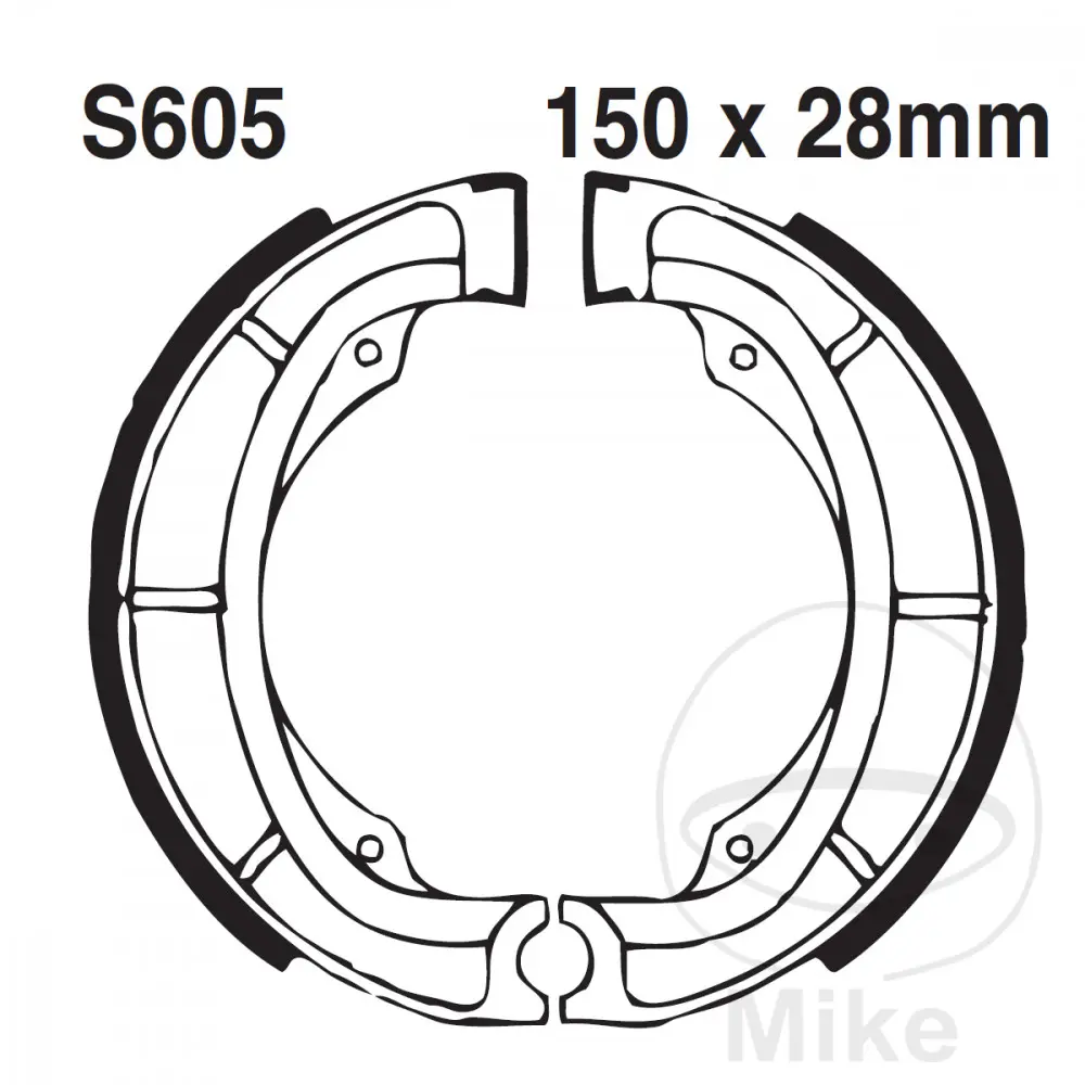 EBC brzdové čelisti s pružinou rýhované EBC rýhované KAWASAKI KDX 400 79-80, KL 250 78-79, KX 250 74-81, KX 420 80-81, SUZUKI DR 400 S 80-81, DR 500 S