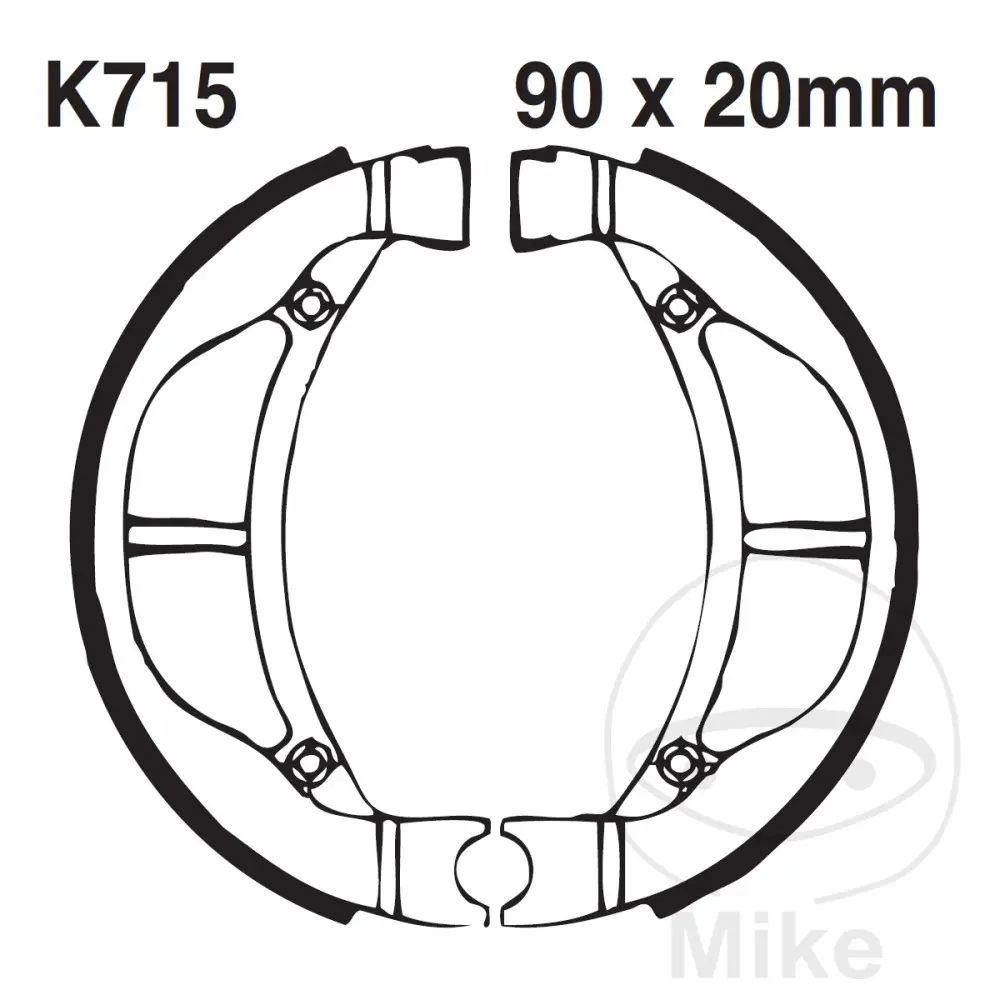 EBC brzdové čelisti s pružinou rýhované EBC rýhované KAWASAKI KLX 110 02-20, KLX 110 R 21-24, KX 60 93-99, KX 80 83-87, SUZUKI DR-Z 110 03-05