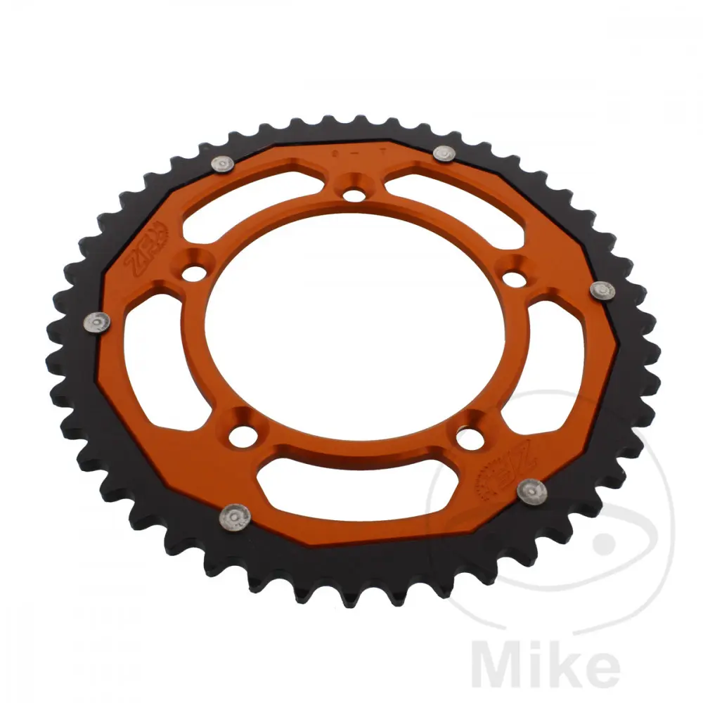 ZF Sprockets rozeta Dual 48Z typ 420 oranžová ZF vnitřní průměr 098 rozteč děr 115 GAS GAS MC 65 21-24, HUSQVARNA TC 65 17-25, KTM SX 60 98-00, SX 65