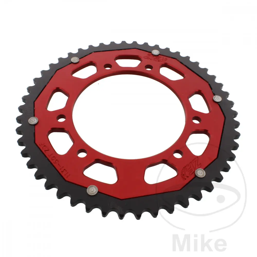ZF Sprockets rozeta DUA 50Z pro řetěz 420 červená ZF vnitřní průměr 105 rozteč děr 125 APRILIA RX 50 06-10, SX 50 SM 06-11, DERBI SENDA 50 SM DRD