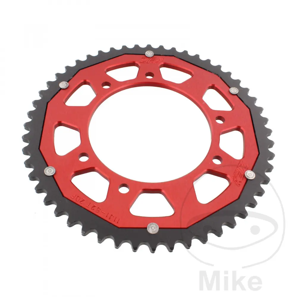 ZF Sprockets rozeta DUA 52Z pro řetěz 420 červená ZF vnitřní průměr 105 rozteč děr 125 APRILIA RX 50 06-10, SX 50 SM 06-11, DERBI SENDA 50 SM DRD