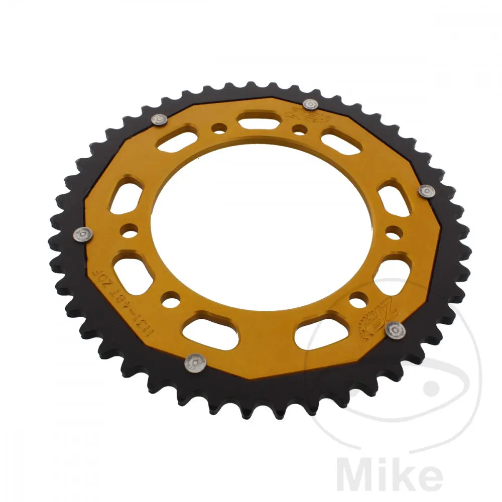 ZF Sprockets rozeta Dual 48Z typ 420 zlatá ZF vnitřní průměr 105 rozteč děr 125 APRILIA RX 50 06-10, SX 50 SM 06-11, DERBI SENDA 50 SM DRD 03-04,