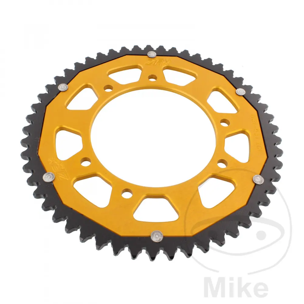 ZF Sprockets rozeta Dual 53Z typ 420 zlatá ZF vnitřní průměr 105 rozteč děr 125 APRILIA RX 50 06-10, SX 50 SM 06-11, DERBI SENDA 50 SM DRD 03-04,