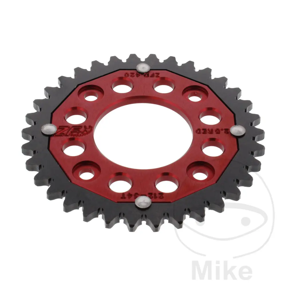 ZF Sprockets rozeta DUA 34Z pro řetěz 420 červená ZF vnitřní průměr 058 rozteč děr 090 HONDA AFS 110 2SH I WAVE 12-14, AFS 110 CSF I WAVE 15-16, ANF