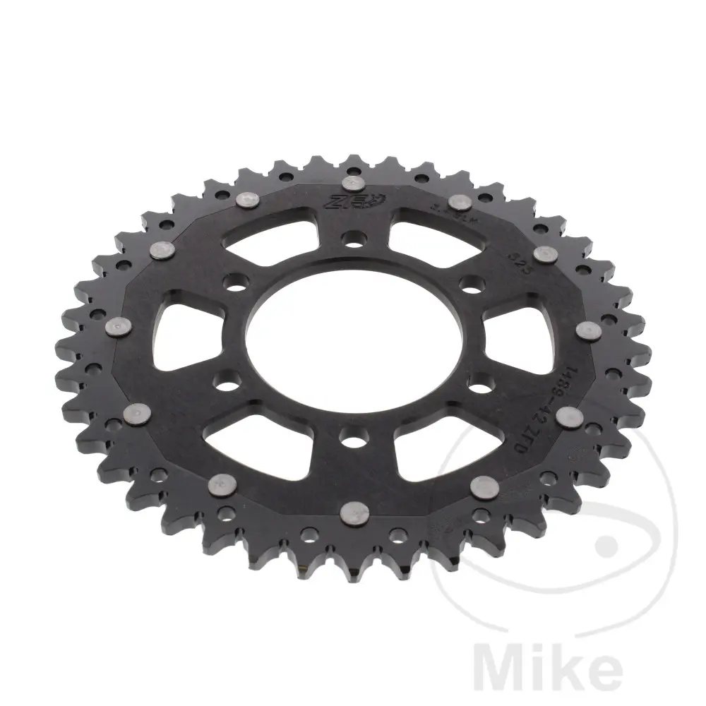 ZF Sprockets rozeta DUA 42Z pro řetěz 525 černá ZF vnitřní průměr 080 rozteč děr 104 KAWASAKI KLZ 1000 VERSYS ABS 12-24, KLZ 1000 SE VERSYS ABS 19-24,