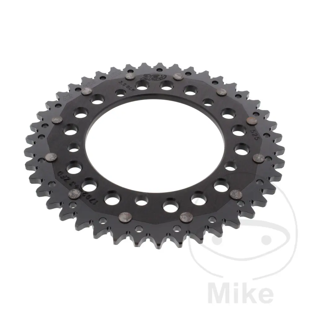 ZF Sprockets rozeta DUA 43Z pro řetěz 525 černá ZF vnitřní průměr 120 rozteč děr 140 KAWASAKI KLV 1000 04-06, SUZUKI DL 650 V-STROM 04-11, DL 650 U3