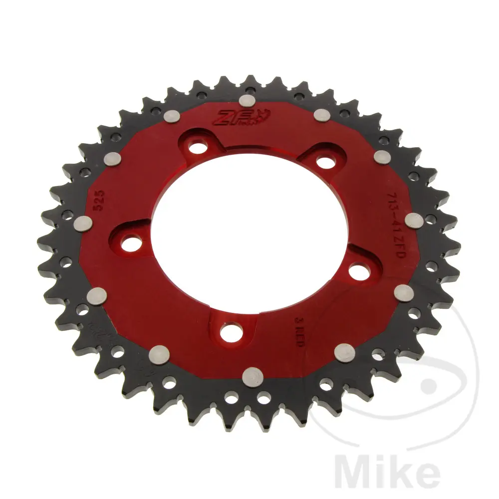 ZF Sprockets rozeta DUA 41Z pro řetěz 525 červená ZF vnitřní průměr 100 rozteč děr 120 APRILIA RSV4 1000 RR  ABS 15-20, RSV4 1000 R  ABS APRC 13-15,