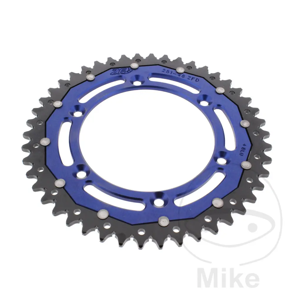 ZF Sprockets rozeta DUA 46Z pro řetěz 520 modrá ZF vnitřní průměr 130 rozteč děr 150 FANTIC XE 125 2T 20-25, XE 300 2T IE ENDURO ABS 24, XEF 250 4T