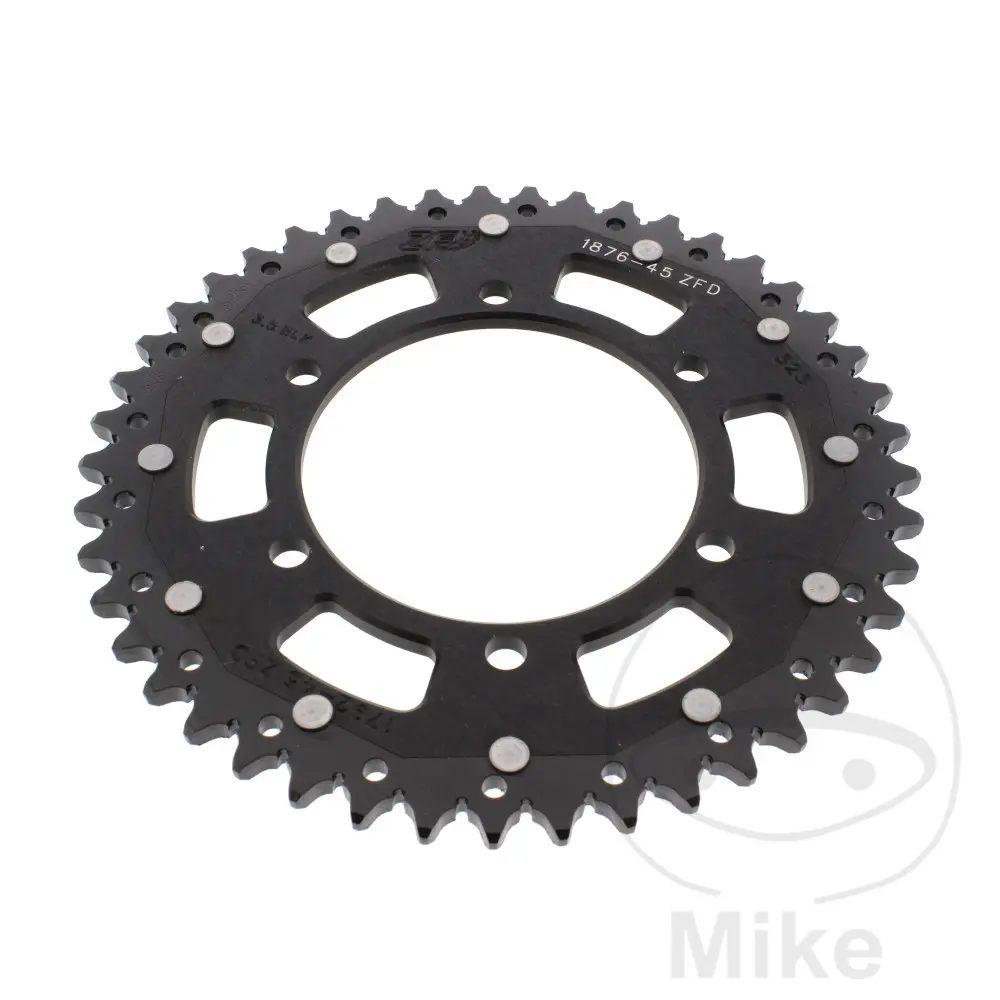ZF Sprockets rozeta DUA 45Z pro řetěz 525 černá ZF vnitřní průměr 110 rozteč děr 130 SUZUKI GSX-R 600 11-17, GSX-R 600 UF 11-16, GSX-R 600 UE 11-13,