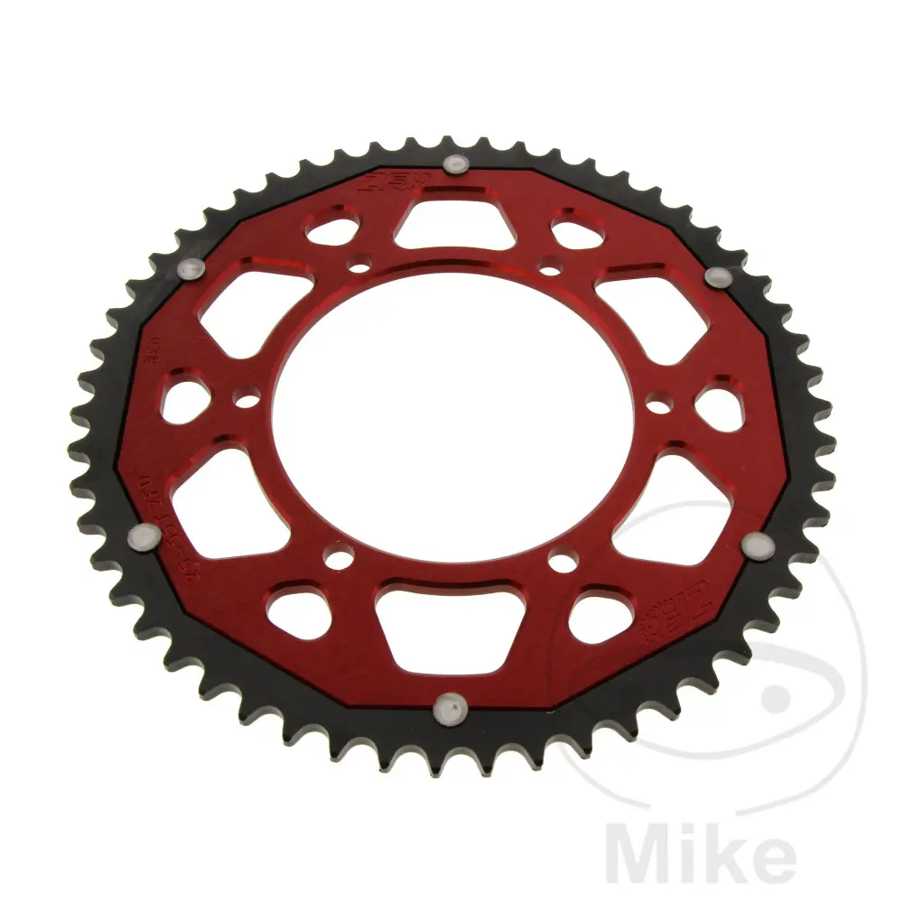 ZF Sprockets rozeta DUA 55Z pro řetěz 428 červená ZF vnitřní průměr 108 rozteč děr 123 APRILIA RS 125 4T  ABS 17-20, RS 125 4T  ABS EURO4 21, RS 125