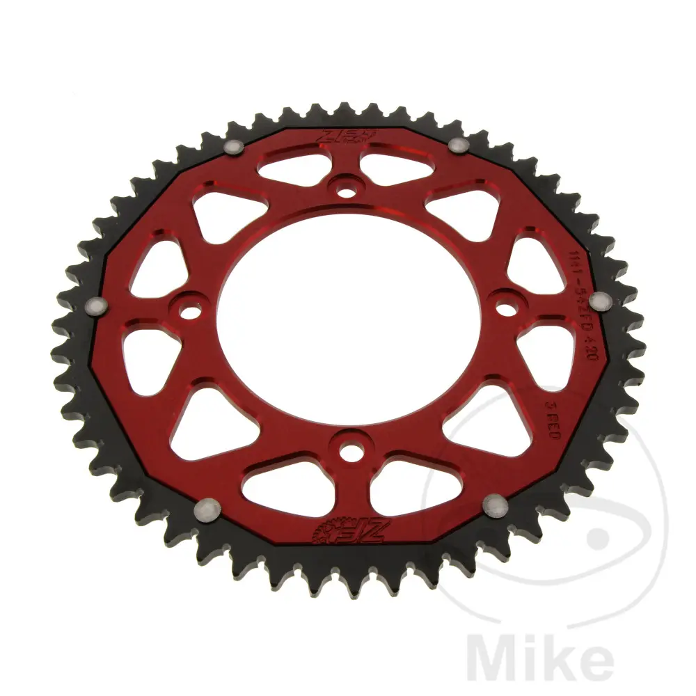 ZF Sprockets rozeta DUA 54Z pro řetěz 420 červená ZF vnitřní průměr 100 rozteč děr 120 BETA REV 50 LC 05-08, REV 80 07, RR 50 ENDURO 03-19, RR 50