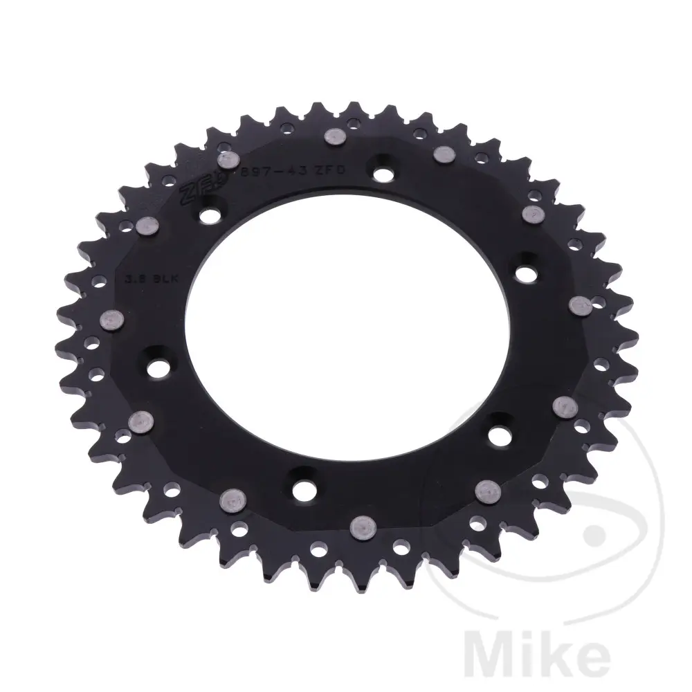 ZF Sprockets rozeta DUA 43Z pro řetěz 520 černá ZF vnitřní průměr 125 rozteč děr 150 BETA ALP 40 350 FARBE ROT 24-25, ALP 40 350 FARBE WEISS 24-25,