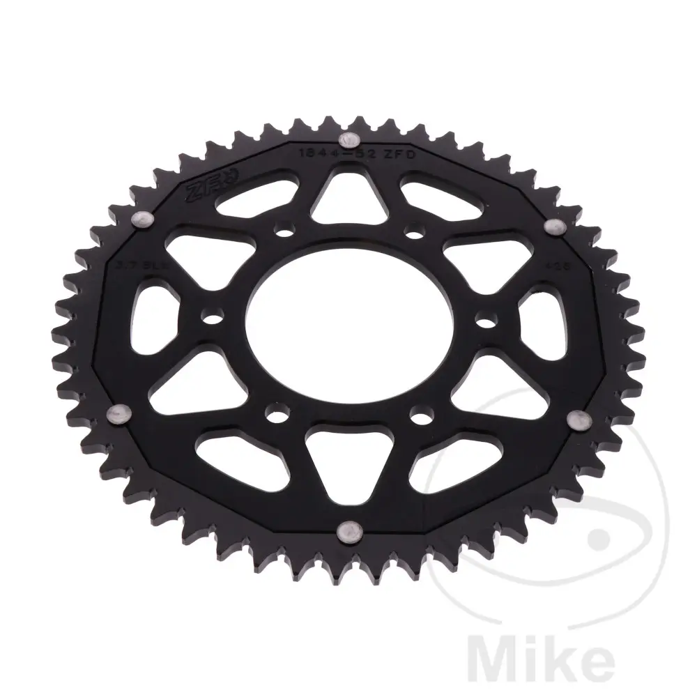 ZF Sprockets rozeta DUA 52Z pro řetěz 428 černá ZF vnitřní průměr 076 rozteč děr 100 YAMAHA MT 125 14-16, MT 125 A  ABS 14-19, MT 125 A  ABS MTN125-A