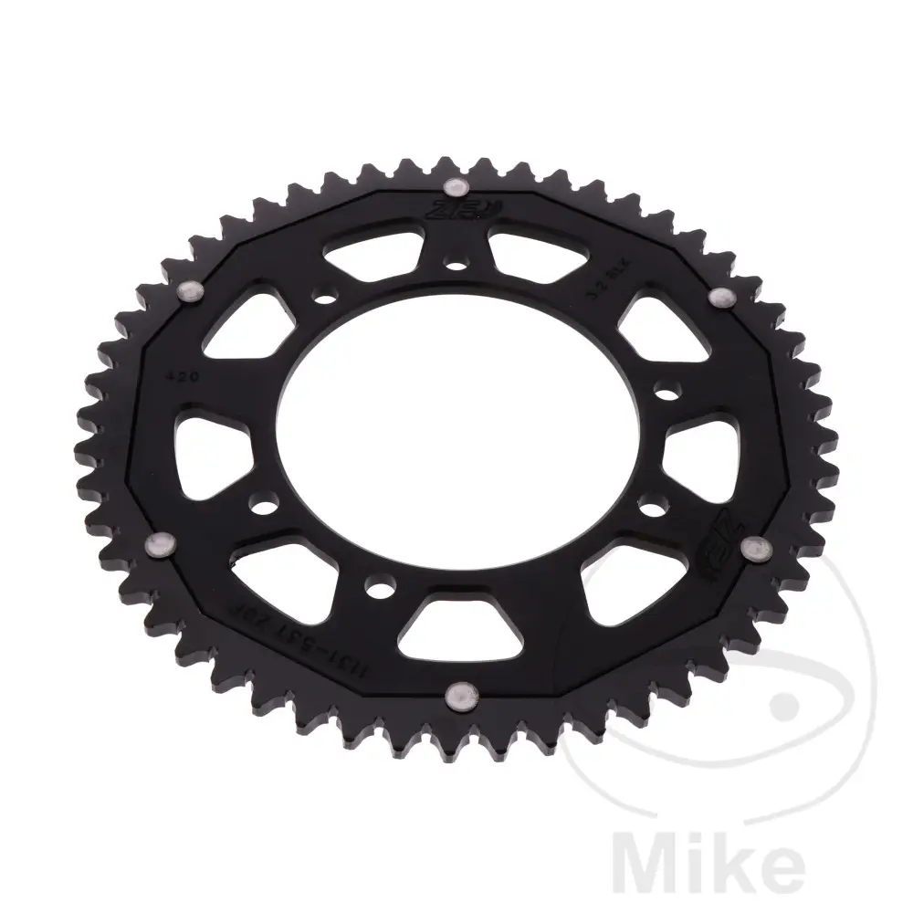 ZF Sprockets rozeta DUA 53Z pro řetěz 420 černá ZF vnitřní průměr 105 rozteč děr 125 APRILIA RX 50 06-10, SX 50 SM 06-11, DERBI SENDA 50 SM DRD 03-04,