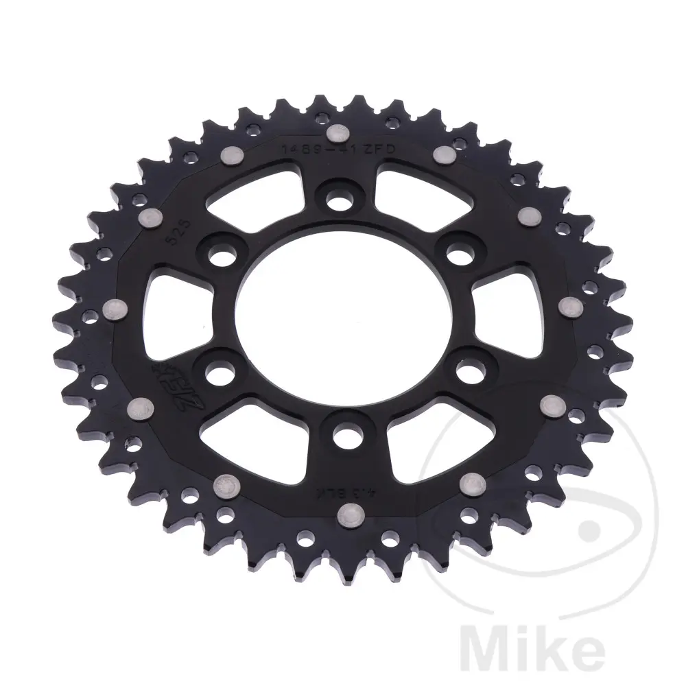 ZF Sprockets rozeta DUA 41Z pro řetěz 525 černá ZF vnitřní průměr 080 rozteč děr 104 KAWASAKI KLZ 1000 VERSYS ABS 12-24, KLZ 1000 SE VERSYS ABS 19-24,