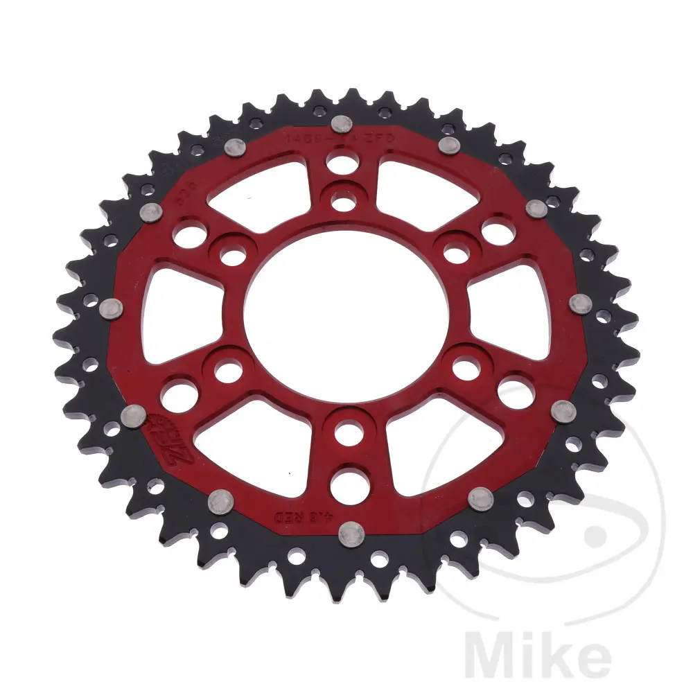 ZF Sprockets rozeta DUA 44Z pro řetěz 525 červená ZF vnitřní průměr 080 rozteč děr 104 KAWASAKI KLZ 1000 VERSYS ABS 12-24, KLZ 1000 SE VERSYS ABS