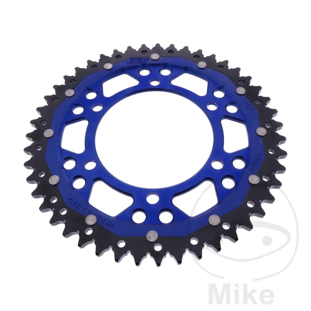 ZF Sprockets rozeta DUA 47Z pro řetěz 525 modrá ZF vnitřní průměr 110 rozteč děr 130 SUZUKI GSX-R 600 11-17, GSX-R 600 UF 11-16, GSX-R 600 UE 11-13,