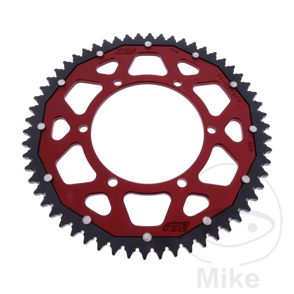 ZF Sprockets rozeta DUA 58Z pro řetěz 428 červená ZF vnitřní průměr 108 rozteč děr 123 APRILIA RS 125 4T  ABS 17-20, RS 125 4T  ABS EURO4 21, RS 125