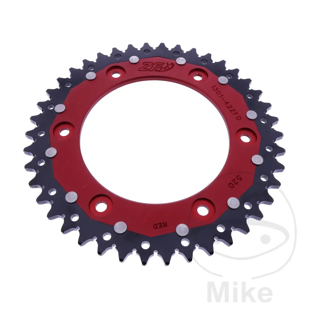 ZF Sprockets rozeta DUA 42Z pro řetěz 520 červená ZF vnitřní průměr 125 rozteč děr 153 HONDA CRF 300 L A  ABS 21-25, CRF 300 LRA RALLY ABS 21-25 ( )