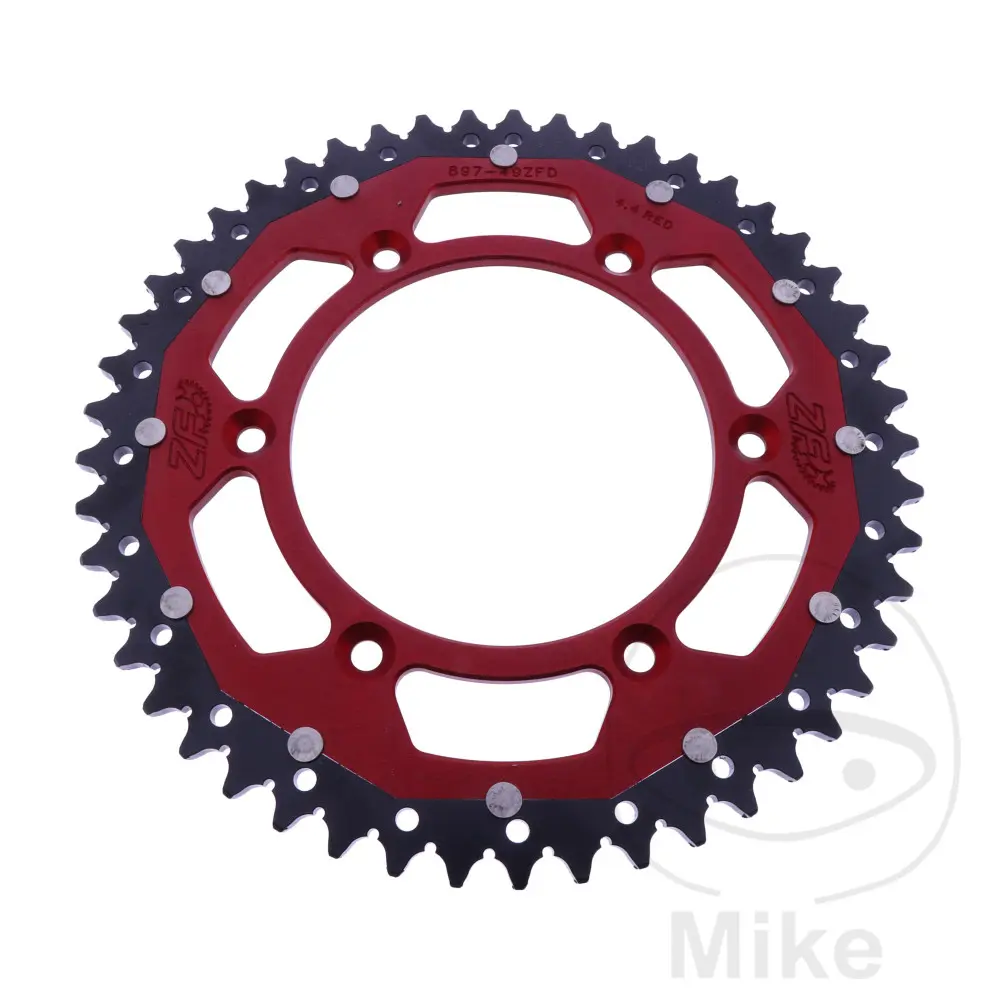 ZF Sprockets rozeta DUA 49Z pro řetěz 520 červená ZF vnitřní průměr 125 rozteč děr 150 BETA ALP 40 350 FARBE ROT 24-25, ALP 40 350 FARBE WEISS 24-25,