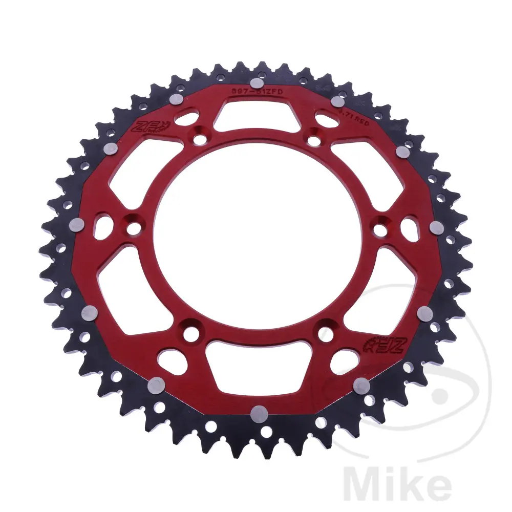 ZF Sprockets rozeta DUA 51Z pro řetěz 520 červená ZF vnitřní průměr 125 rozteč děr 150 BETA ALP 40 350 FARBE ROT 24-25, ALP 40 350 FARBE WEISS 24-25,