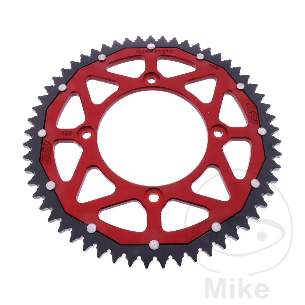 ZF Sprockets rozeta DUA 57Z pro řetěz 428 červená ZF vnitřní průměr 100 rozteč děr 120 BETA RE 125 08-17, REV3 125 01-04, RR 125 LC 4T ENDURO 11-16,