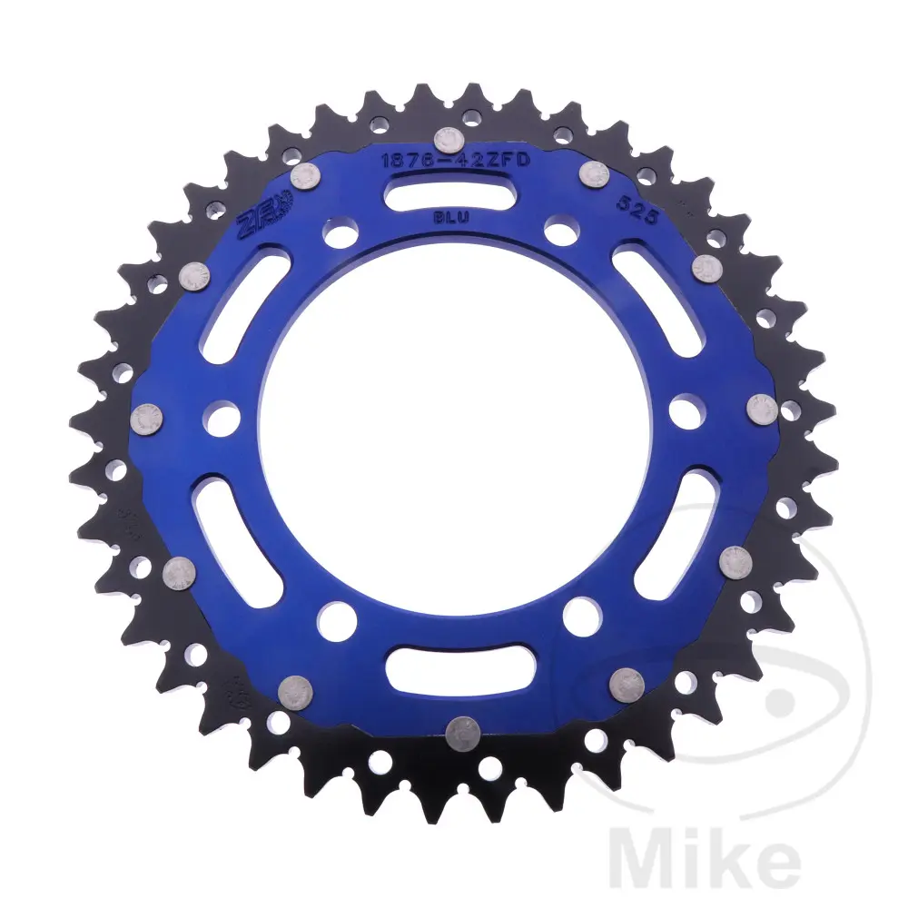 ZF Sprockets rozeta DUA 42Z pro řetěz 525 modrá ZF vnitřní průměr 110 rozteč děr 130 SUZUKI GSX-R 600 11-17, GSX-R 600 UF 11-16, GSX-R 600 UE 11-13,