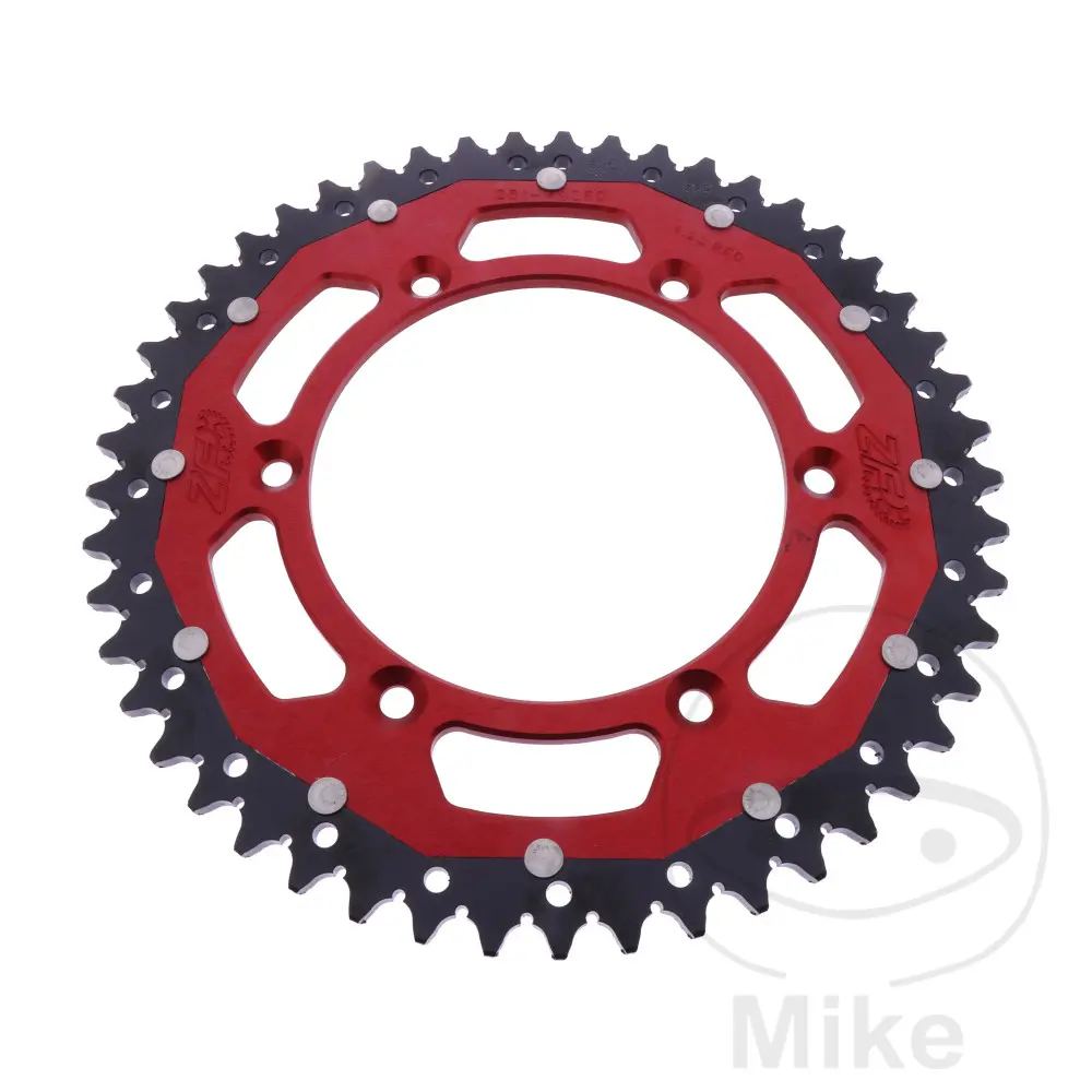 ZF Sprockets rozeta DUA 49Z pro řetěz 520 červená ZF vnitřní průměr 130 rozteč děr 150 FANTIC XE 125 2T 20-25, XE 300 2T IE ENDURO ABS 24, XEF 250 4T