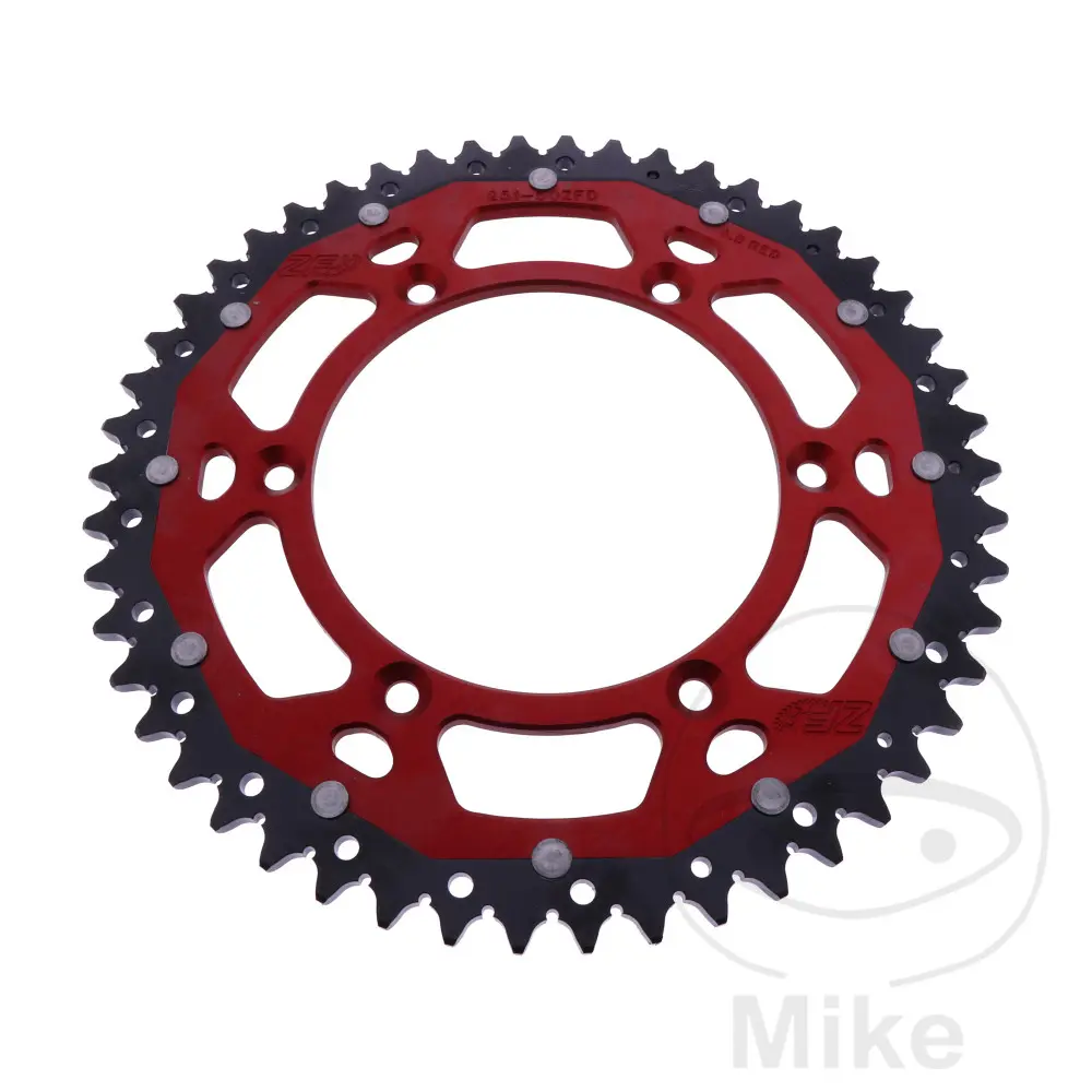 ZF Sprockets rozeta DUA 50Z pro řetěz 520 červená ZF vnitřní průměr 130 rozteč děr 150 FANTIC XE 125 2T 20-25, XE 300 2T IE ENDURO ABS 24, XEF 250 4T